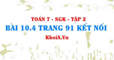 Bài 10.4 trang 91 Toán 7 Kết nối tri thức Tập 2